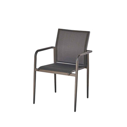 Fauteuil en aluminium et textilène gris