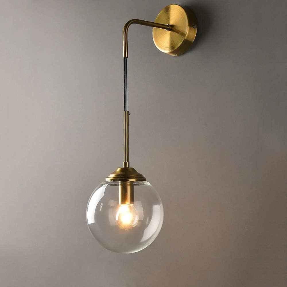 Applique murale pendue à globe champagne