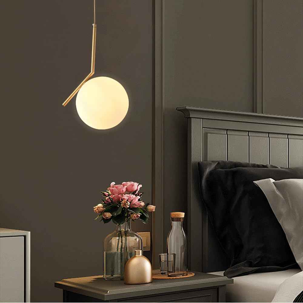 Suspension Mono simple à boule blanche