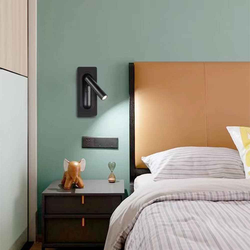 Applique murale & Liseuse de chevet simple noire