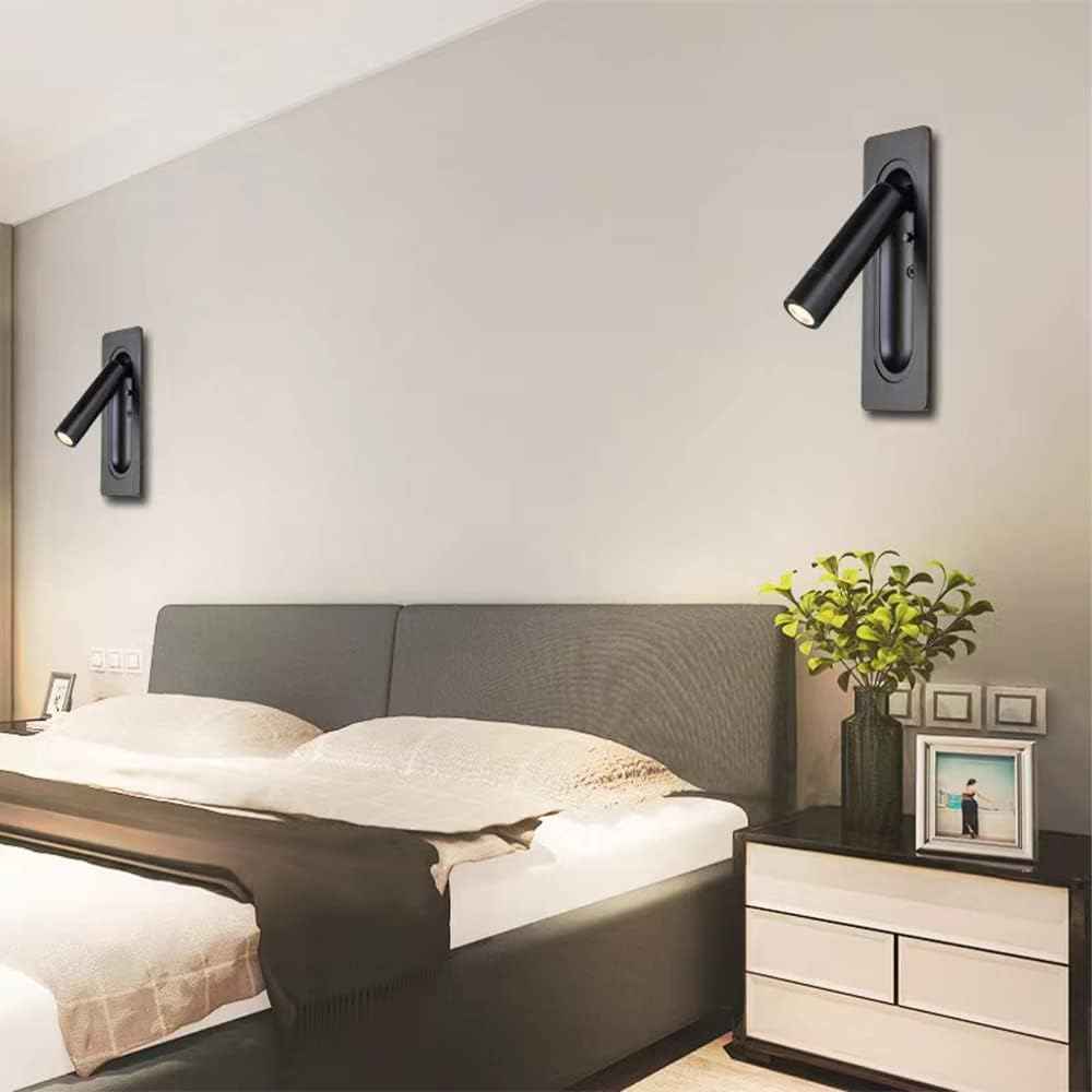 Applique murale & Liseuse de chevet simple noire