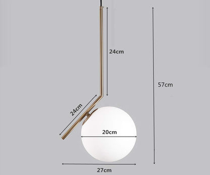Suspension Mono simple à boule blanche
