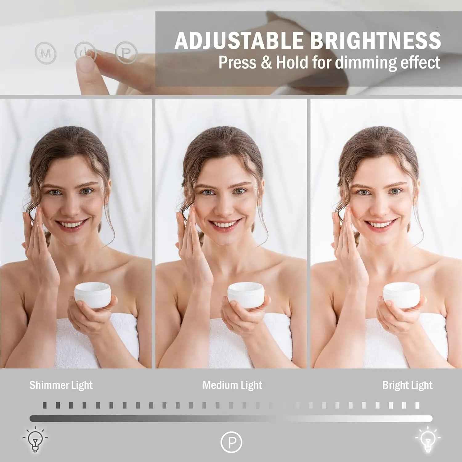 Hollywood Vanity Mirror with 20 Dimmable LED Bulbs – Metal Frame Makeup Mirror 80x60cm