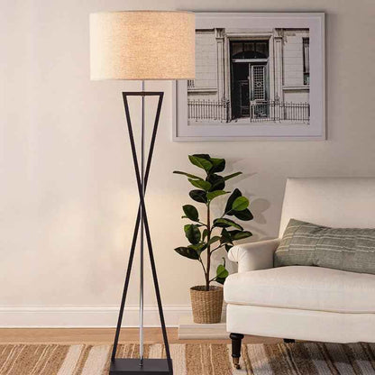 Lampadaire Kaden contemporain en noir & blanc