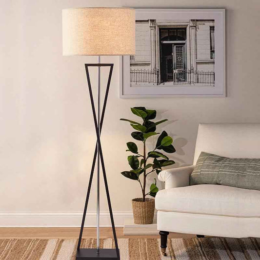 Lampadaire Kaden contemporain en noir & blanc
