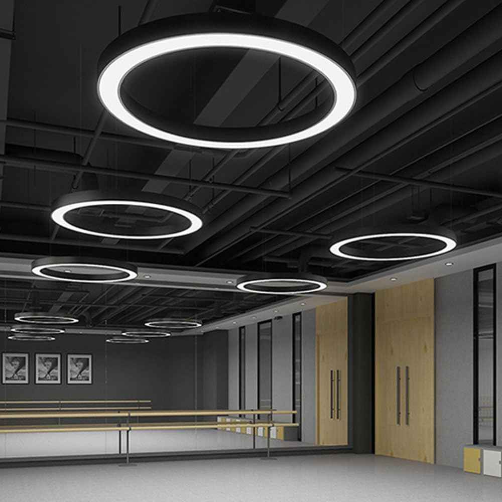 Suspension Cercle noir industriel moderne