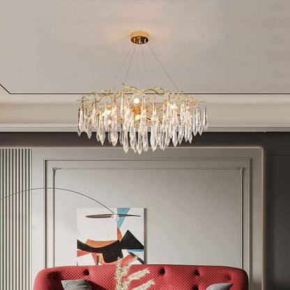 Lustre traditionnel en verre cristallin pour salon marocain