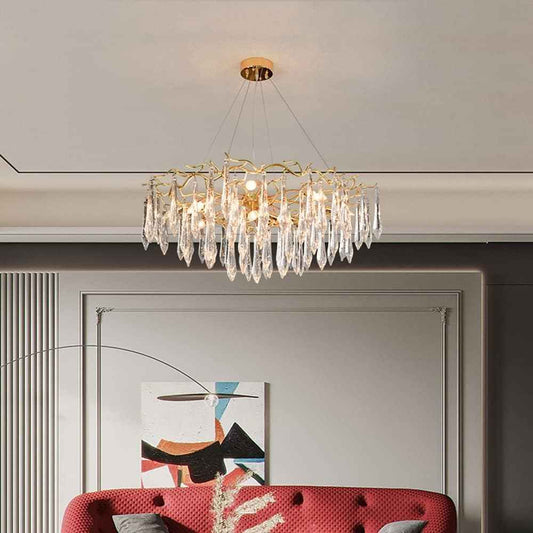 Lustre traditionnel en verre cristallin pour salon marocain