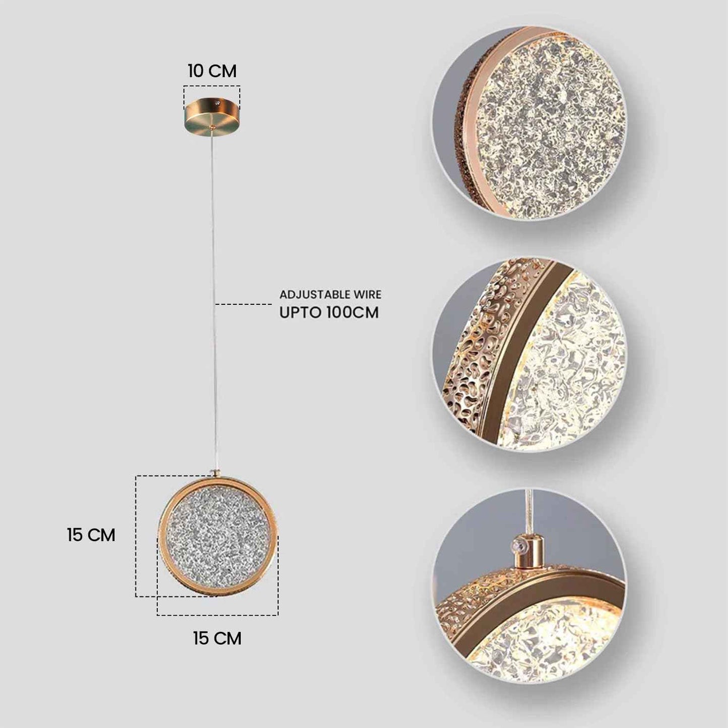 Suspension Soft ronde à effet cristallin
