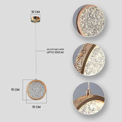 Suspension Soft ronde à effet cristallin