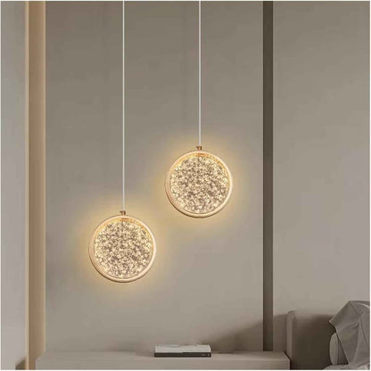 Suspension Soft ronde à effet cristallin