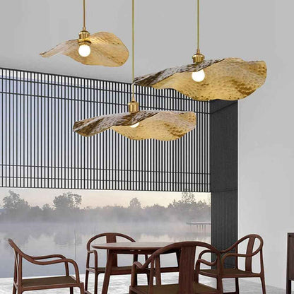 Suspension Coquelicot en doré style rustique