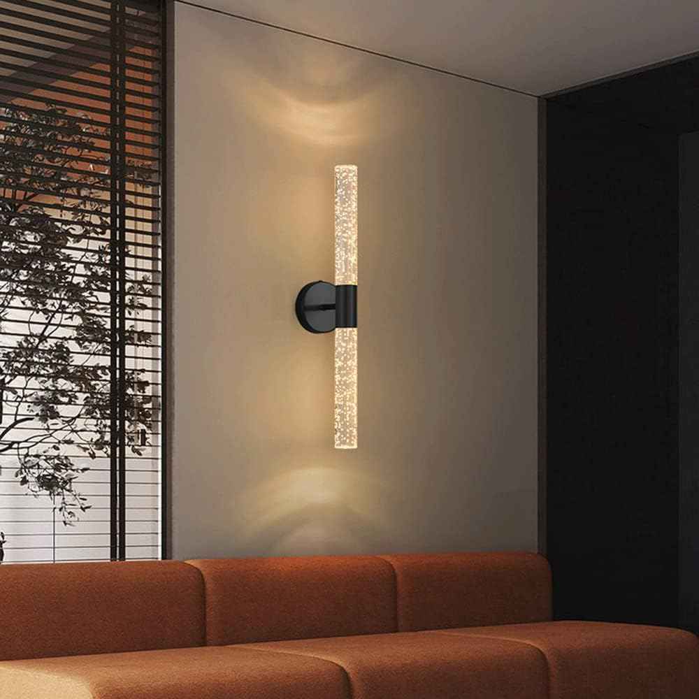 Applique murale en verre craquelé et motif noire