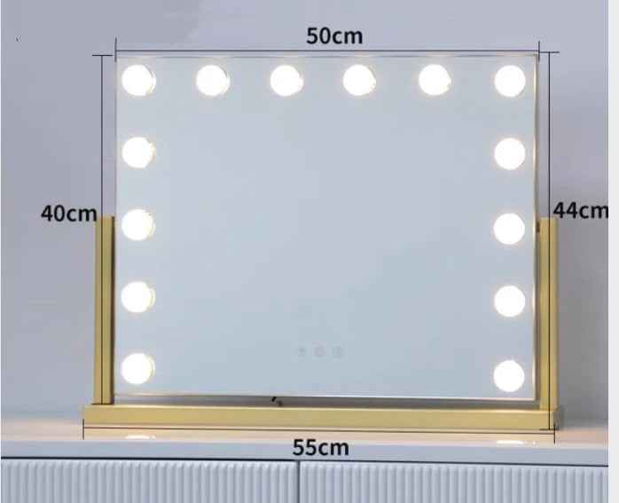 Large Vanity Makeup Mirror with 14 LED Bulbs – 3 Color Modes, Hollywood Mirror for Dressing Room & Bedroom