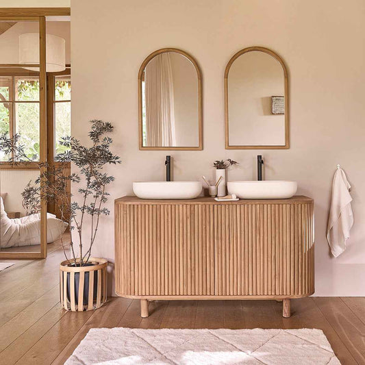 Meuble sous vasque en teck massif 140 cm