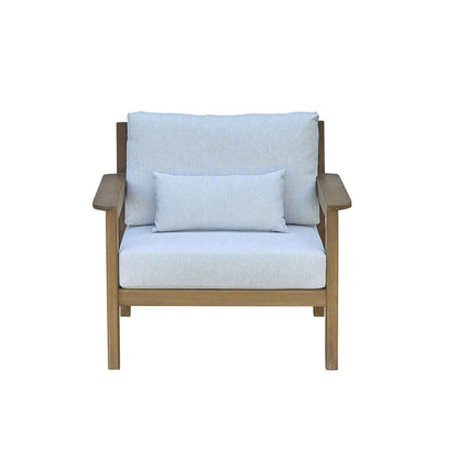 Fauteuil de jardin en teck massif avec coussins