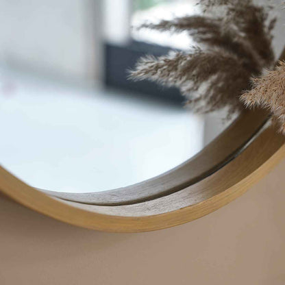 Miroir en chêne massif rond Ø 50 cm