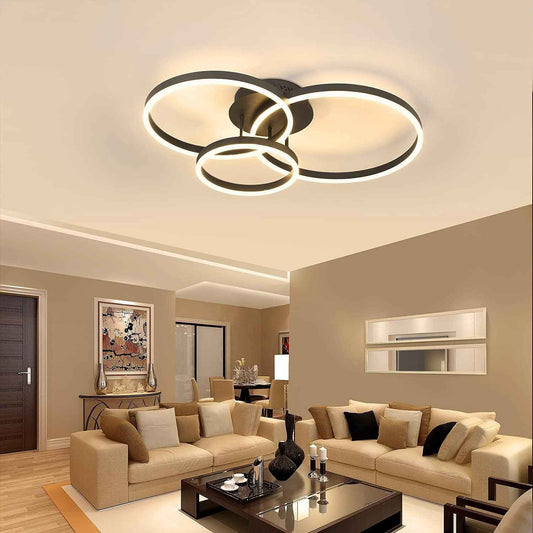 Plafonnier Ring moderne en Acrylique noir