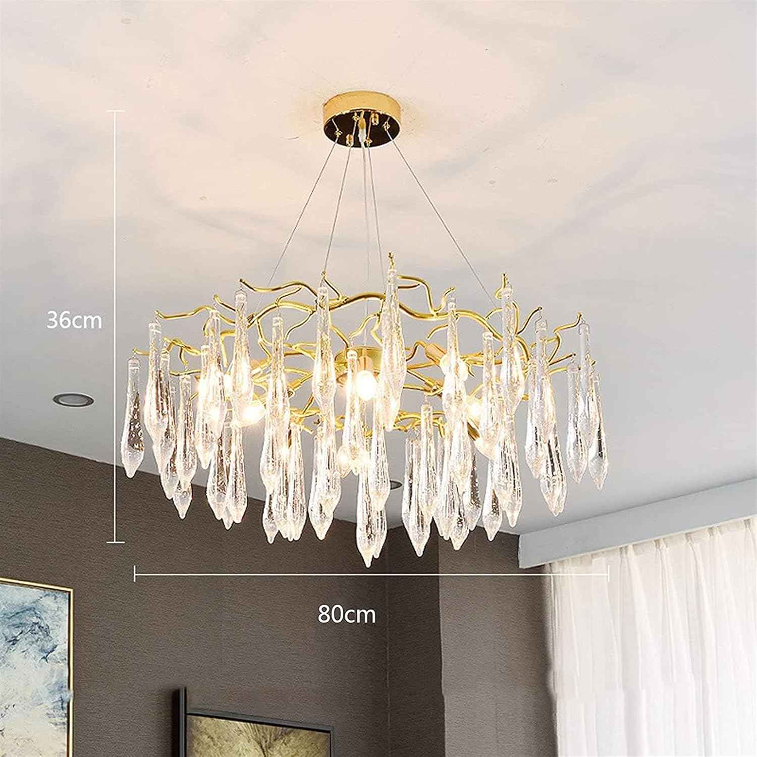 Lustre traditionnel en verre cristallin pour salon marocain