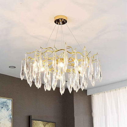 Lustre traditionnel en verre cristallin pour salon marocain