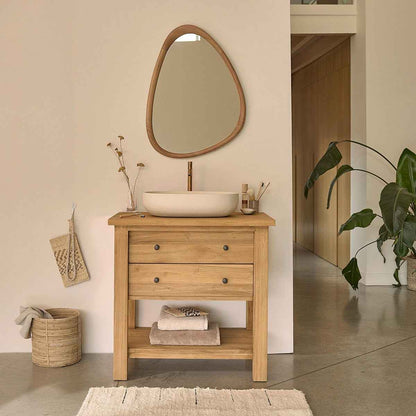 Miroir en teck massif 75x60 cm