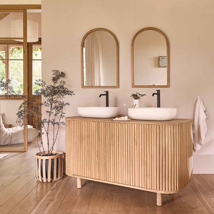 Meuble sous vasque en teck massif 140 cm