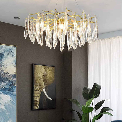 Lustre traditionnel en verre cristallin pour salon marocain