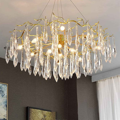 Lustre traditionnel en verre cristallin pour salon marocain