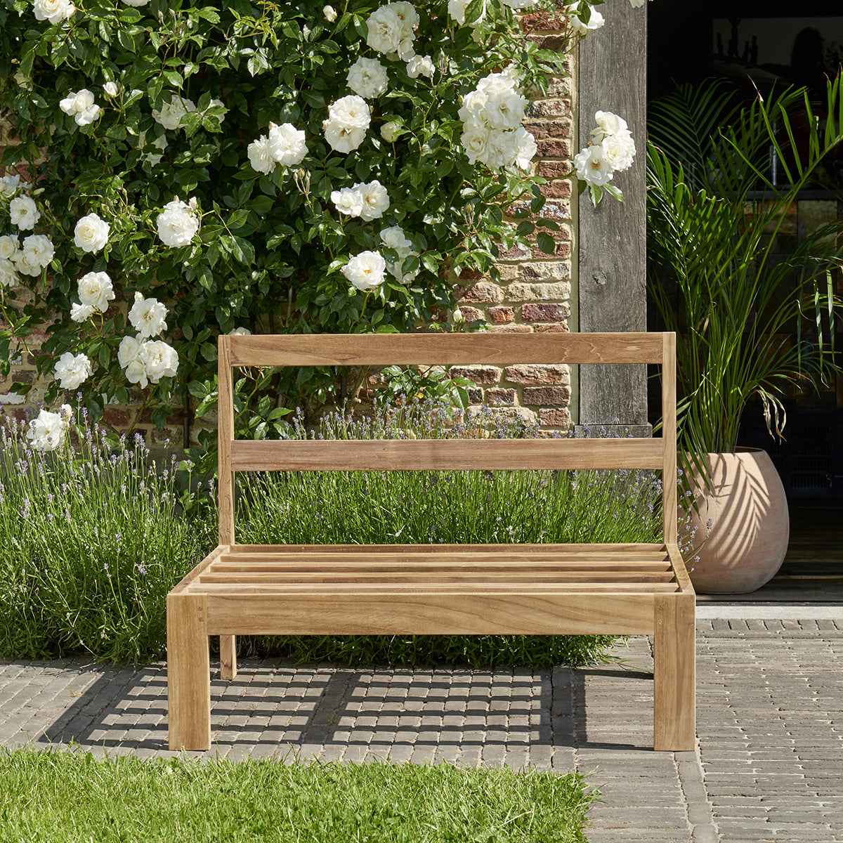 Fauteuil de jardin en teck massif blanc