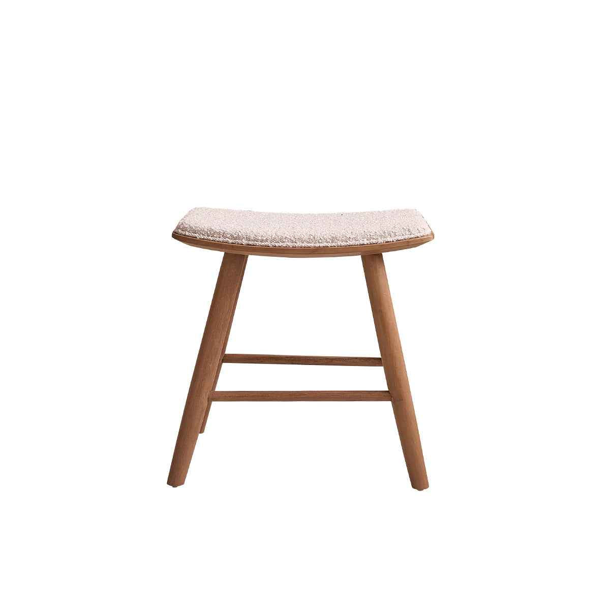 Tabouret en teck massif assise bouclette 45 cm