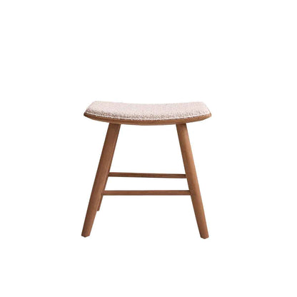 Tabouret en teck massif assise bouclette 45 cm