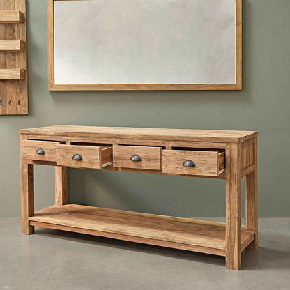 Miroir en teck massif recyclé rectangulaire 160x80 cm