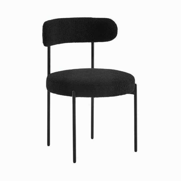 Chaise en Bouclette et Métal - Lemiroir.ma