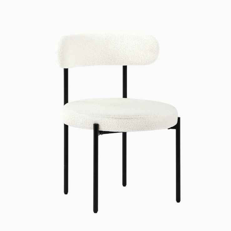 Chaise en Bouclette et Métal - Lemiroir.ma