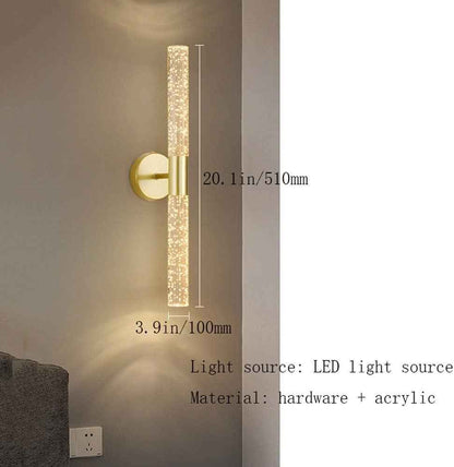 Applique murale en verre craquelé et motif laiton