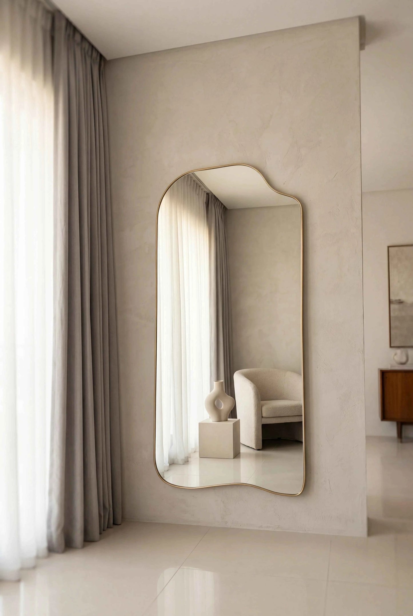 Miroir Organique Doré Arcadia