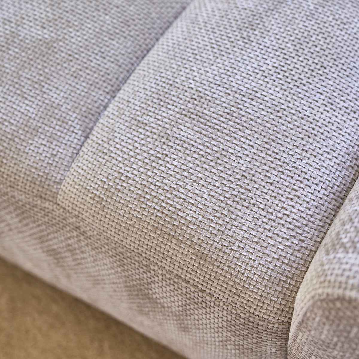 Canapé droit 3 places en velours tressé beige