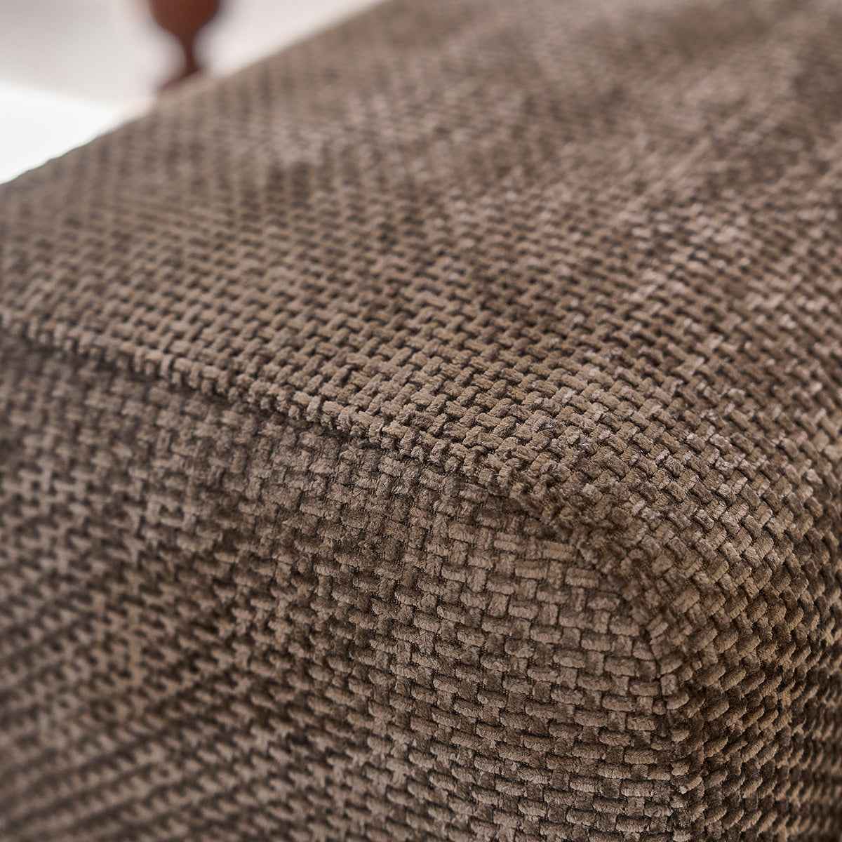 Canapé droit 3 places en velours tressé moka