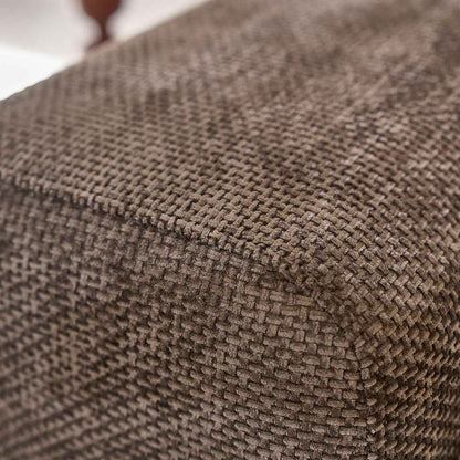 Canapé droit 3 places en velours tressé moka