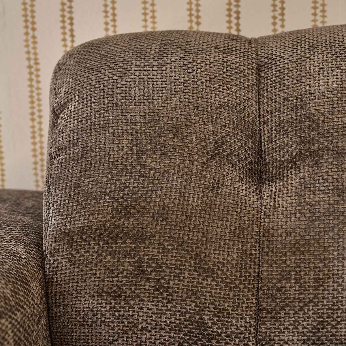 Canapé droit 3 places en velours tressé moka