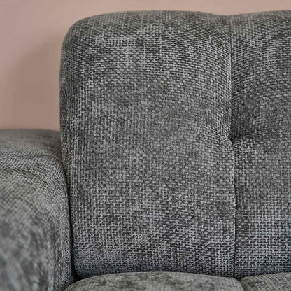 Canapé droit 3 places en velours tressé vert de gris