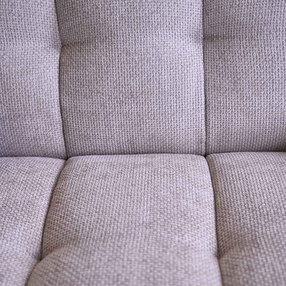 Canapé droit 4 places en velours tressé beige