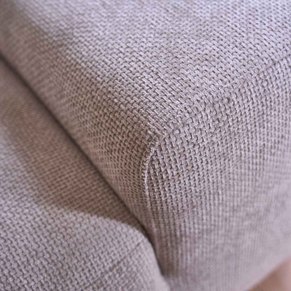 Canapé droit 4 places en velours tressé beige