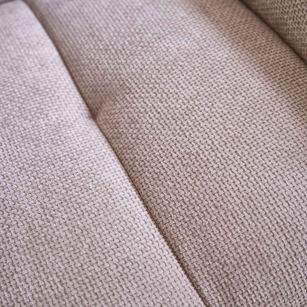 Canapé droit 4 places en velours tressé beige