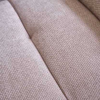 Canapé droit 4 places en velours tressé beige