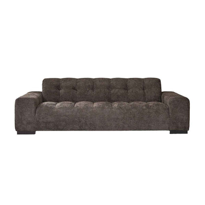 Canapé droit 4 places en velours tressé moka