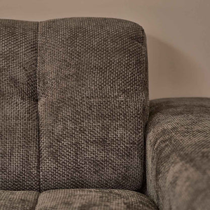 Canapé droit 4 places en velours tressé moka