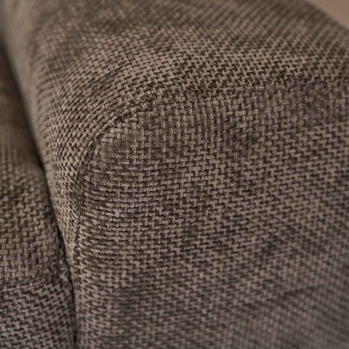 Canapé droit 4 places en velours tressé moka