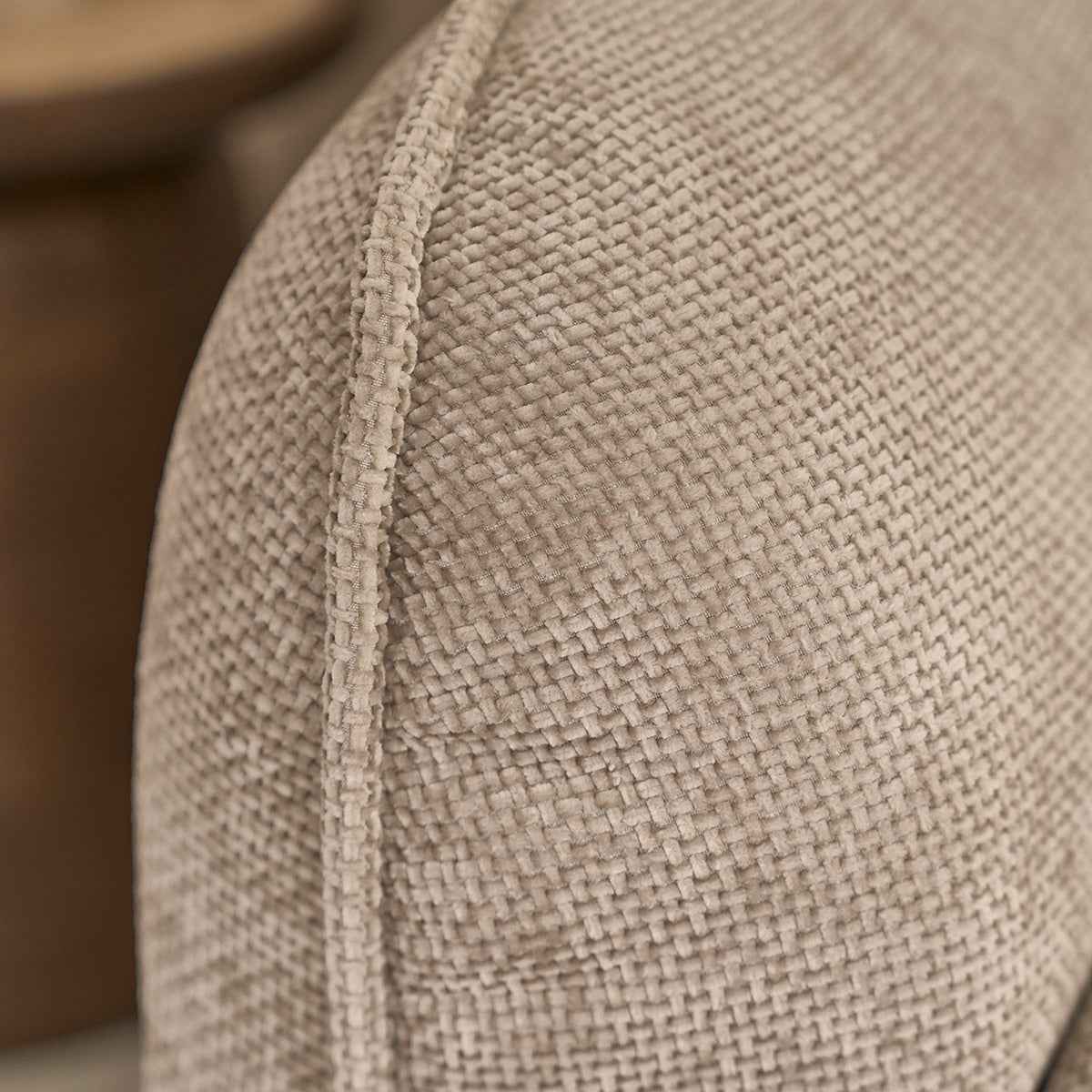 Canapé droit 3 places en velours tressé beige