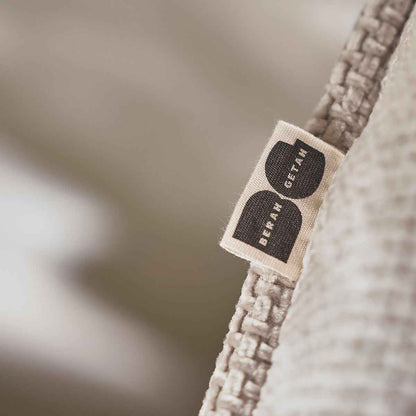 Canapé droit 3 places en velours tressé beige